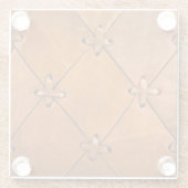 レザーのテクスチャ、自然のセルバージ詳細。 ガラスコースター (裏面)