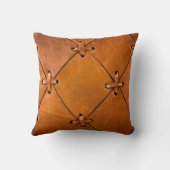 レザーのテクスチャ、自然のセルバージ詳細。 クッション (裏面)