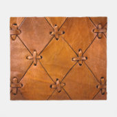 レザーのテクスチャ、自然のセルバージ詳細。 フリースブランケット (正面(横))