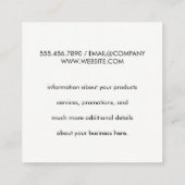 レザーのモダン背景スタイリストを使用したデザイン スクエア名刺 (裏面)