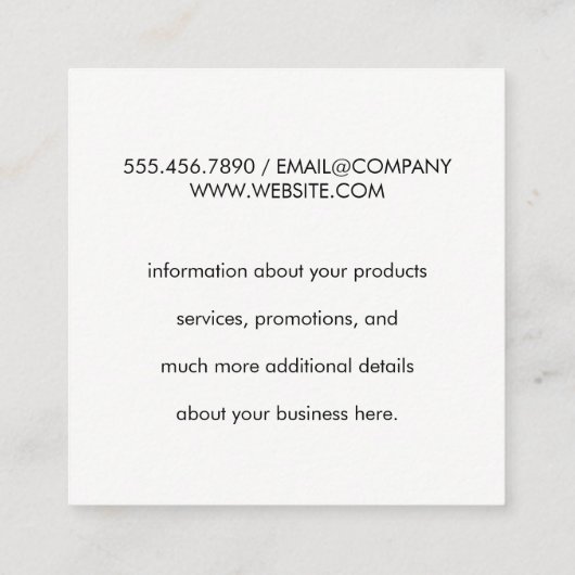 レザーのモダン背景スタイリストを使用したデザイン スクエア名刺 (裏面)