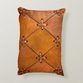 レザーの質感、自然なセルヴィジのディテール。 アクセントクッション (裏面(縦))