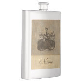 レザーは高級感のある古いバイクに見えパーソナライズされたる フラスク (右)