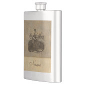 レザーは高級感のある古いバイクに見えパーソナライズされたる フラスク (左)