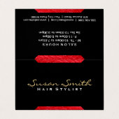 レザーアクセント（赤） | Chic, Luxe 名刺 (外部フラット)