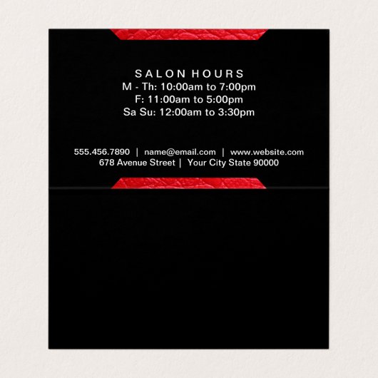 レザーアクセント(赤) | Chic, Luxe 名刺 (内部フラット)