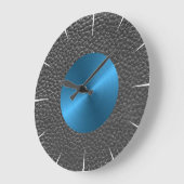 レザーアンドブルースチールプリント ラージ壁時計 (傾斜)
