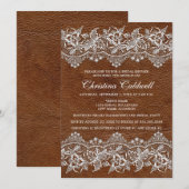 レザーアンドレースルックブライダルシャワー 招待状 (正面/裏面)