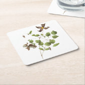 レザーイタリアンフラワー（クレマティス）by Redoute スクエアペーパーコースター (アングル)