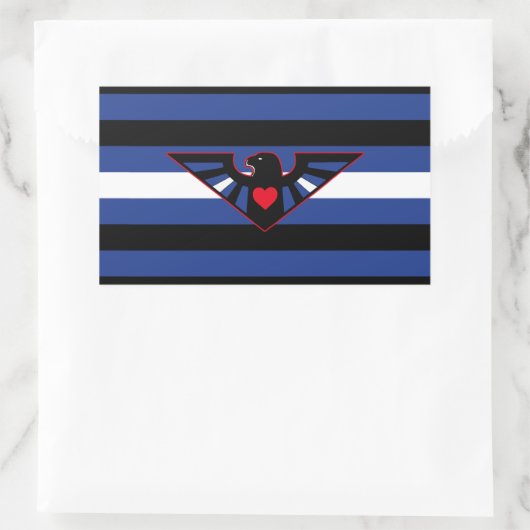 レザーイーグルプライド国旗 長方形シール (バッグ)