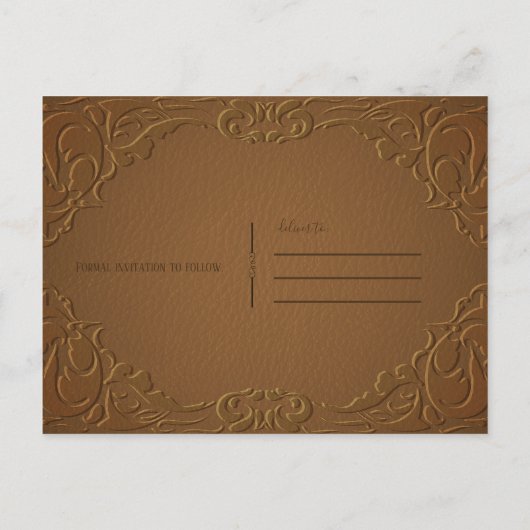 レザーウェスタンワイルドウエストカウボーイ日付を保存 案内ポストカード (裏面)