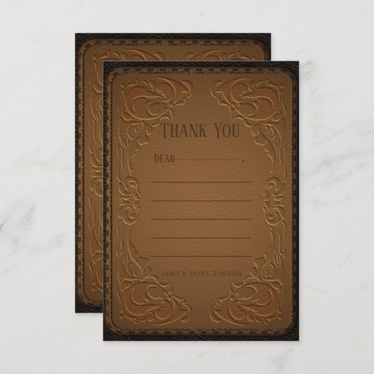 レザーウエスタンウエストカウボーイ誕生日サンキューユユー サンキューカード (正面/裏面)