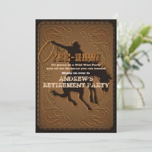 レザーウエスタンワイルドウェストカウボーイリタイオメントパーティー 招待状 (スタンド正面)