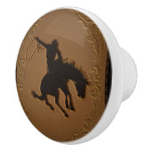 レザーウエスタンワイルドウェスト素朴カントリーカウボーイ セラミックノブ (右)