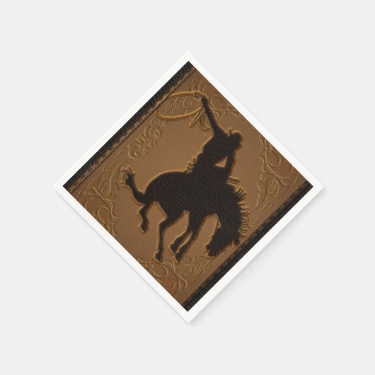 レザーウエスタンワイルドウエストカウボーイバースデーパーティー スタンダードカクテルナプキン (角)