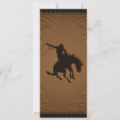 レザーウエスタンワイルドウエストカウボーイ誕生日写真 招待状 (裏面)