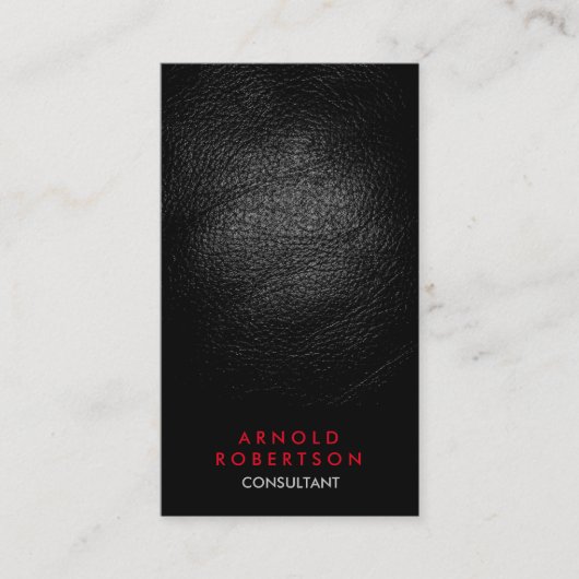 レザーエフェクトブラックレッドコンサルタントの名刺 名刺 (正面)