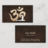 レザーエレガントオムシンボルヨガ&瞑想 名刺 (正面/裏面)