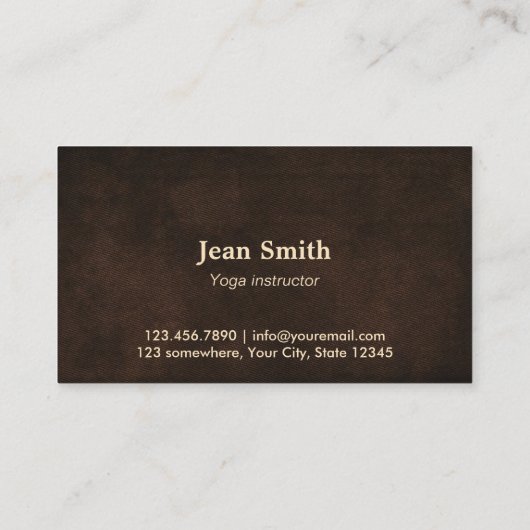 レザーエレガントオムシンボルヨガ&瞑想 名刺 (裏面)