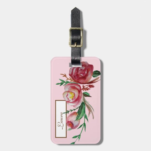 レザーエレガントストラップ付きラゲッジタグ ラゲッジタグ (正面縦)