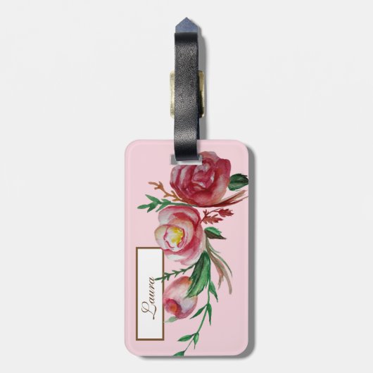 レザーエレガントストラップ付きラゲッジタグ ラゲッジタグ (裏面縦)