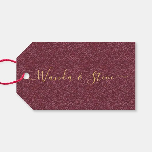 レザーエレガントパター結婚ン抱き枕 ギフトタグ (裏面横)