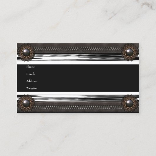 レザーエレガントブラウンメタルシルバー 名刺 (裏面)