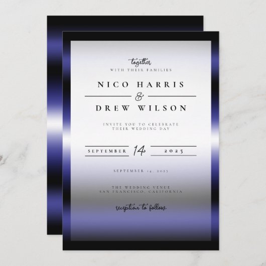 レザーエレガントプライド結婚ズ 招待状 (正面/裏面)