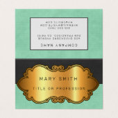 レザーエレガントモダン金ゴールド 名刺 (外部フラット)