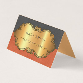 レザーエレガントモダン金ゴールド 名刺