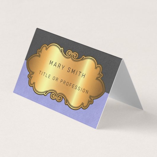 レザーエレガントモダン金ゴールド 名刺 (正面)