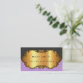 レザーエレガントモダン金ゴールド 名刺 (スタンド正面)