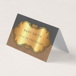 レザーエレガントモダン金ゴールド 名刺