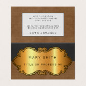 レザーエレガントモダン金ゴールド 名刺 (外部フラット)