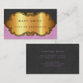 レザーエレガントモダン金ゴールド 名刺 (正面/裏面)