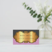 レザーエレガントモダン金ゴールド 名刺 (スタンド正面)