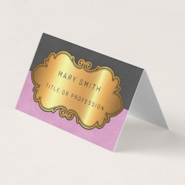 レザーエレガントモダン金ゴールド 名刺