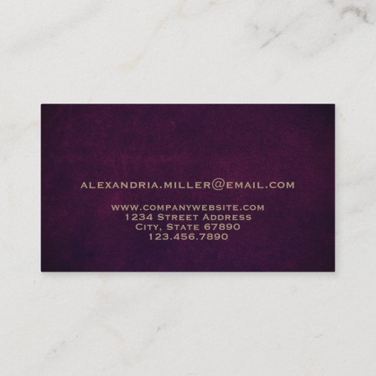 レザーエレガントラグジュアリー金ゴールドモノグラム 名刺 (裏面)