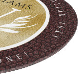 レザーエレガントリーフ&ヴィンテージ紙名字モットー カッティングボード (角)