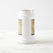 レザーエレガントリーフ&ヴィンテージ紙名字モットー ビールジョッキ (中央)