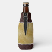 レザーエレガントリーフ&ヴィンテージ紙名字モットー ボトルクーラー (ボトル裏面)