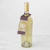 レザーエレガントリーフ&ヴィンテージ紙名字モットー ボトルネックタグ (アングル)