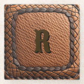 レザーエレガントルックウェスタンスタイル ガラスコースター (正面)