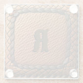 レザーエレガントルックウェスタンスタイル ガラスコースター (裏面)