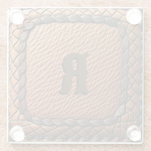 レザーエレガントルックウェスタンスタイル ガラスコースター (裏面)