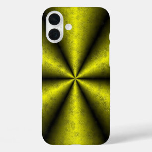 レザーオプティクのイエローゴールドブラックレインボー iPhone 16 PLUSケース