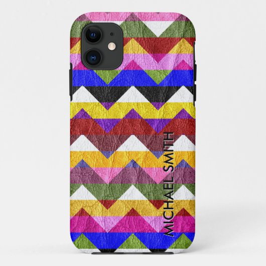 レザーカラフルシボストライプロン#2 Case-Mate iPhoneケース (裏面)