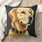 レザーカラーを着たゴールデンレトリバー犬 クッション (ブランケット)
