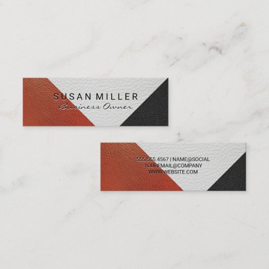 レザーカラーブロック スキニー名刺 (正面/裏面)