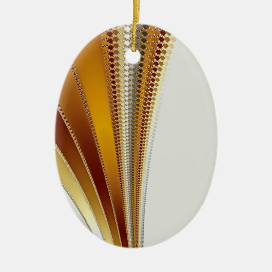 レザークリスマスフラクタル セラミックオーナメント (正面)